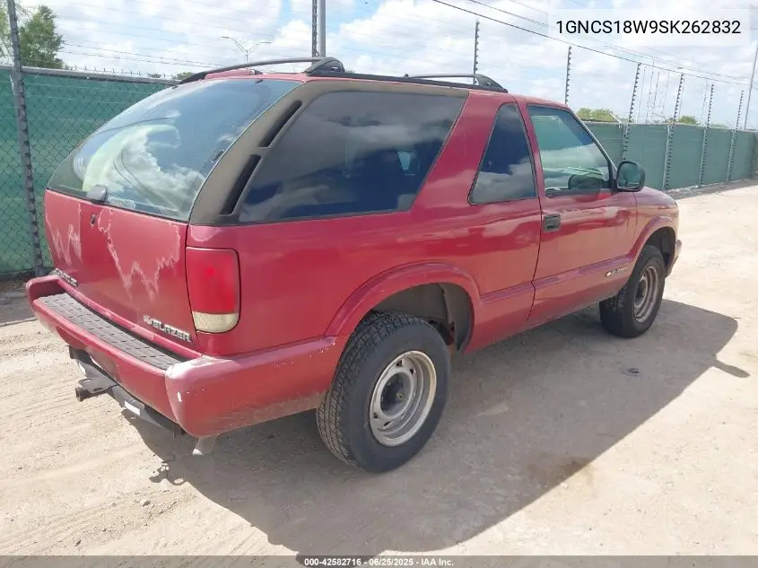 1995 Chevrolet Blazer VIN: 1GNCS18W9SK262832 Lot: 42582716