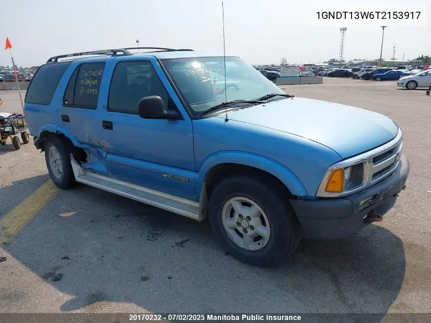 1996 Chevrolet Blazer Ls VIN: 1GNDT13W6T2153917 Lot: 20170232