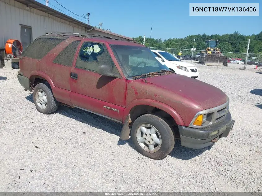 1997 Chevrolet Blazer Ls VIN: 1GNCT18W7VK136406 Lot: 42574267