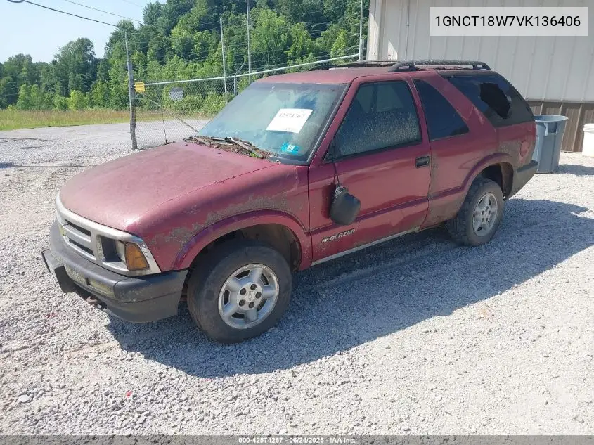 1997 Chevrolet Blazer Ls VIN: 1GNCT18W7VK136406 Lot: 42574267