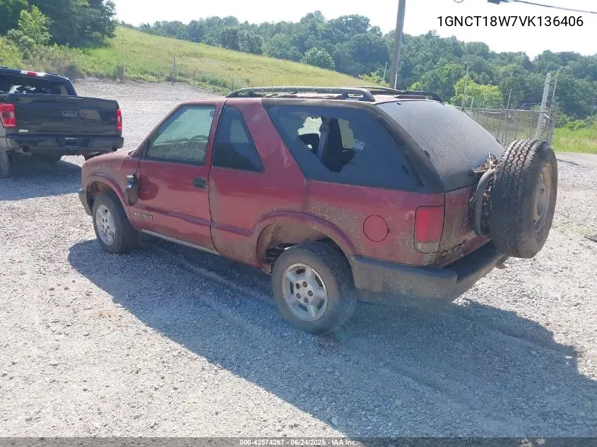1997 Chevrolet Blazer Ls VIN: 1GNCT18W7VK136406 Lot: 42574267