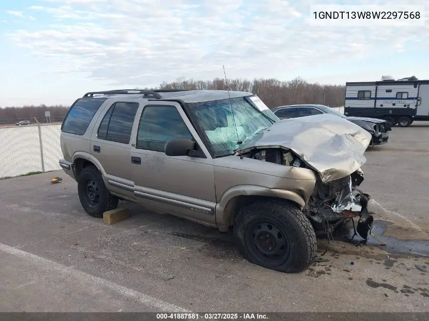 1998 Chevrolet Blazer VIN: 1GNDT13W8W2297568 Lot: 41887581