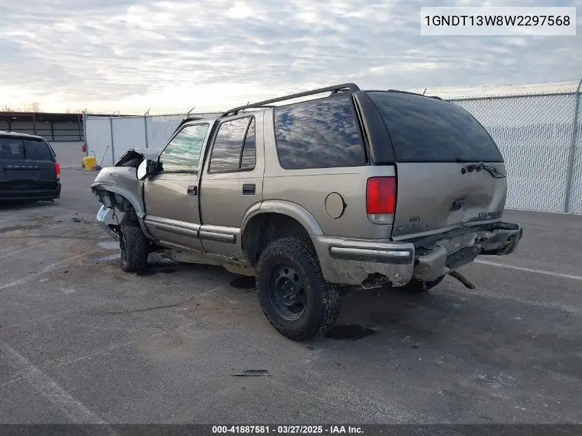 1998 Chevrolet Blazer VIN: 1GNDT13W8W2297568 Lot: 41887581