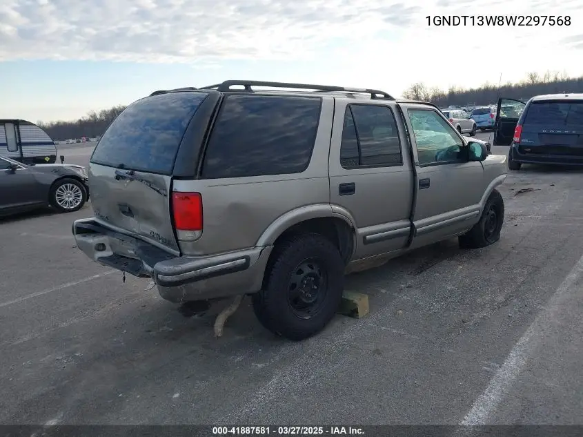 1998 Chevrolet Blazer VIN: 1GNDT13W8W2297568 Lot: 41887581
