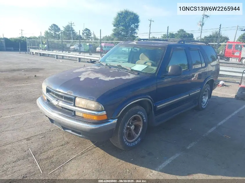 1998 Chevrolet Blazer Lt VIN: 1GNCS13W6W2265944 Lot: 42605580