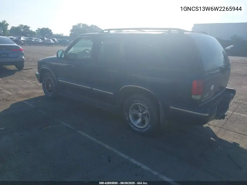 1998 Chevrolet Blazer Lt VIN: 1GNCS13W6W2265944 Lot: 42605580