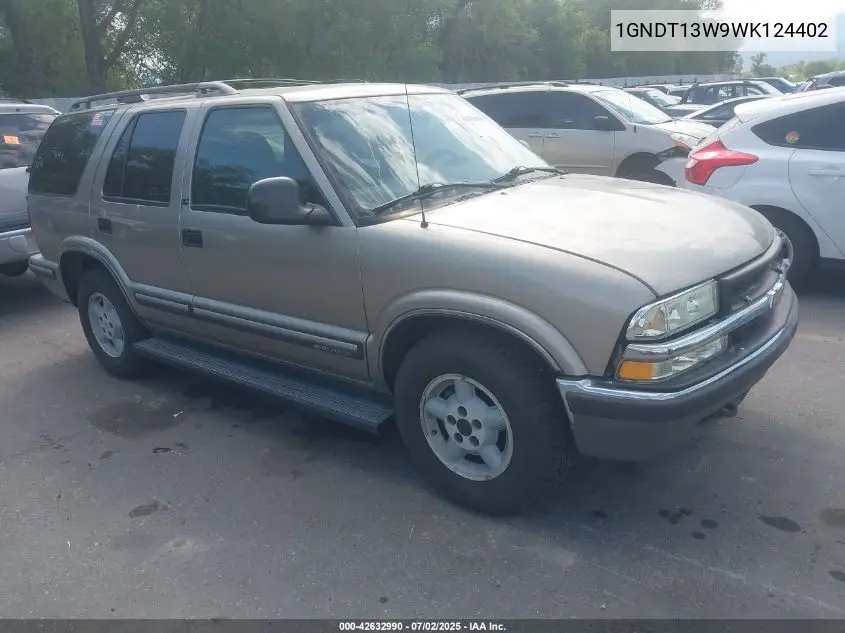 1998 Chevrolet Blazer Ls VIN: 1GNDT13W9WK124402 Lot: 42632990