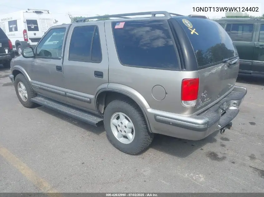 1998 Chevrolet Blazer Ls VIN: 1GNDT13W9WK124402 Lot: 42632990