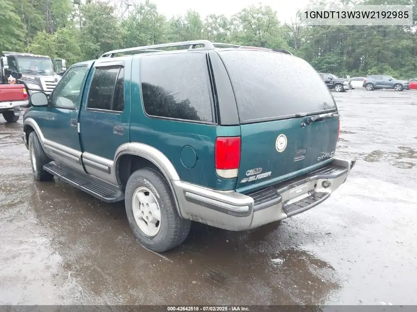 1998 Chevrolet Blazer Ls VIN: 1GNDT13W3W2192985 Lot: 42642518