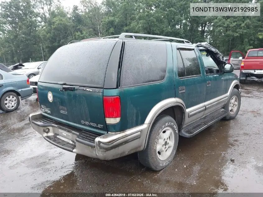 1998 Chevrolet Blazer Ls VIN: 1GNDT13W3W2192985 Lot: 42642518