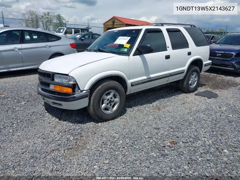 1999 Chevrolet Blazer Ls VIN: 1GNDT13W5X2143627 Lot: 42171552