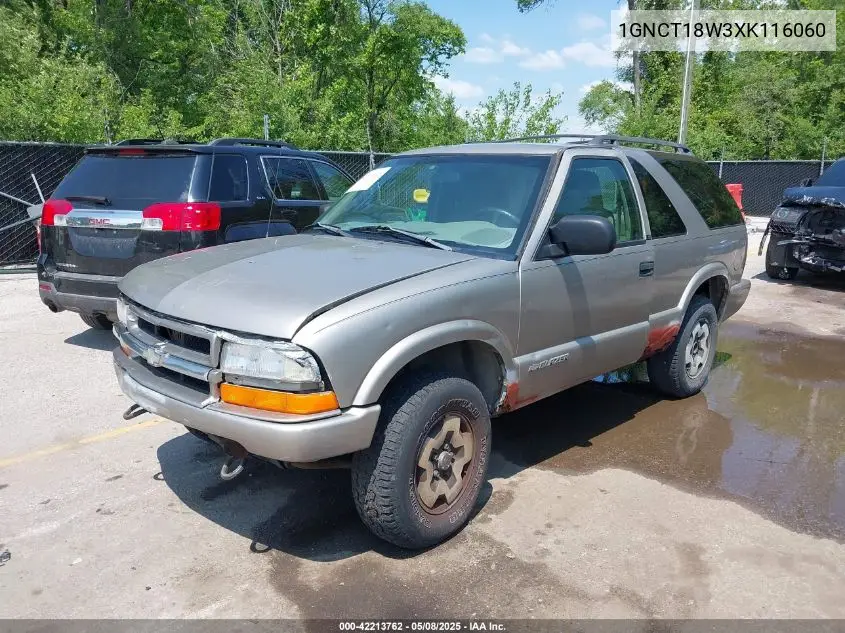 1999 Chevrolet Blazer Ls VIN: 1GNCT18W3XK116060 Lot: 42213762