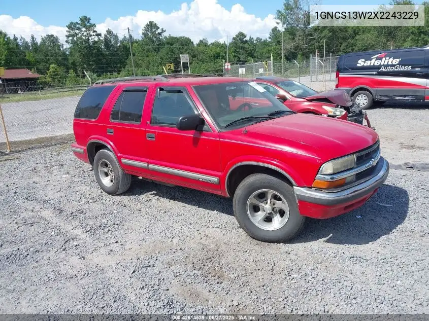 1999 Chevrolet Blazer Ls VIN: 1GNCS13W2X2243229 Lot: 42614539