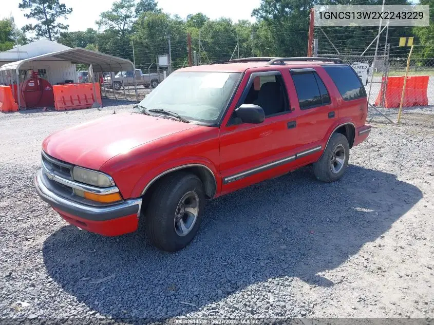 1999 Chevrolet Blazer Ls VIN: 1GNCS13W2X2243229 Lot: 42614539
