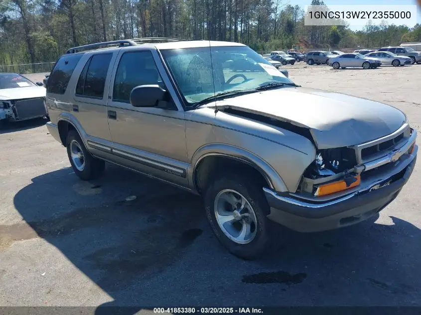 2000 Chevrolet Blazer Lt VIN: 1GNCS13W2Y2355000 Lot: 41853380