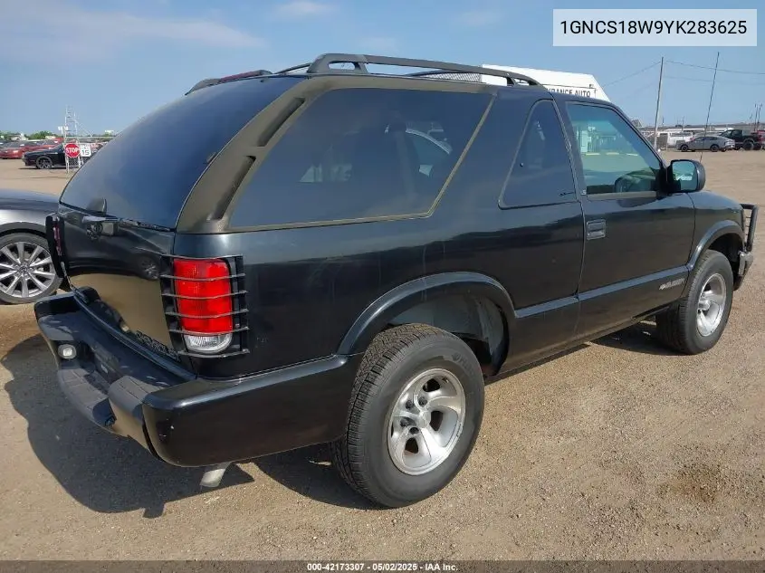 2000 Chevrolet Blazer Ls VIN: 1GNCS18W9YK283625 Lot: 42173307