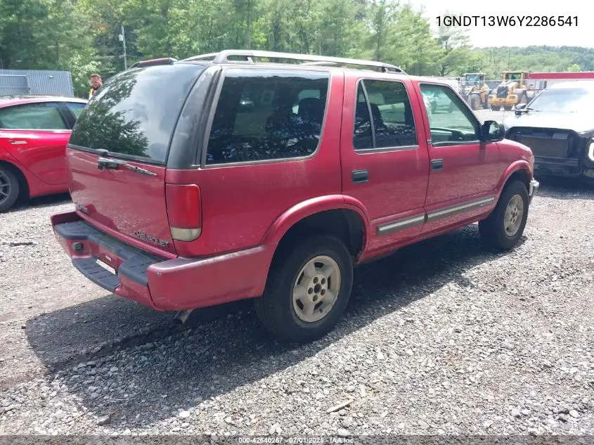 2000 Chevrolet Blazer Ls VIN: 1GNDT13W6Y2286541 Lot: 42640267