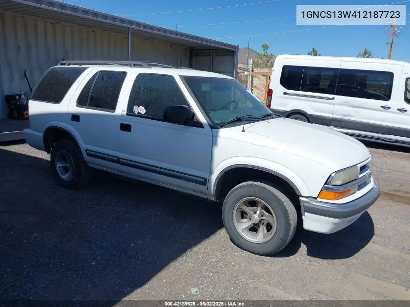 2001 Chevrolet Blazer Lt VIN: 1GNCS13W412187723 Lot: 42189626