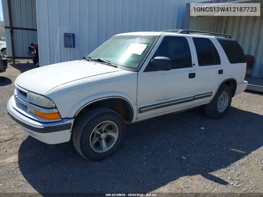 2001 Chevrolet Blazer Lt VIN: 1GNCS13W412187723 Lot: 42189626