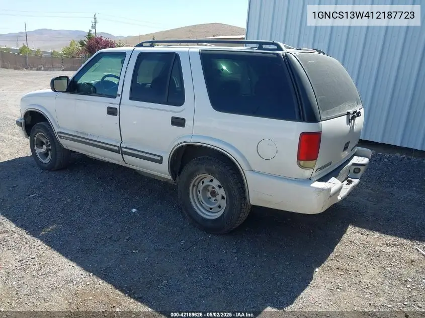 2001 Chevrolet Blazer Lt VIN: 1GNCS13W412187723 Lot: 42189626