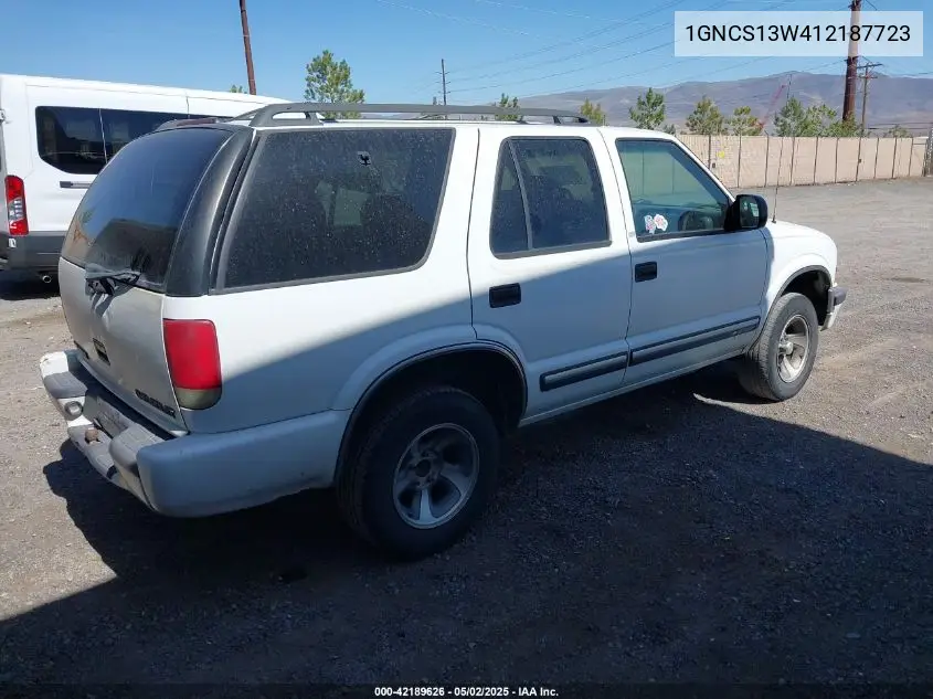 2001 Chevrolet Blazer Lt VIN: 1GNCS13W412187723 Lot: 42189626