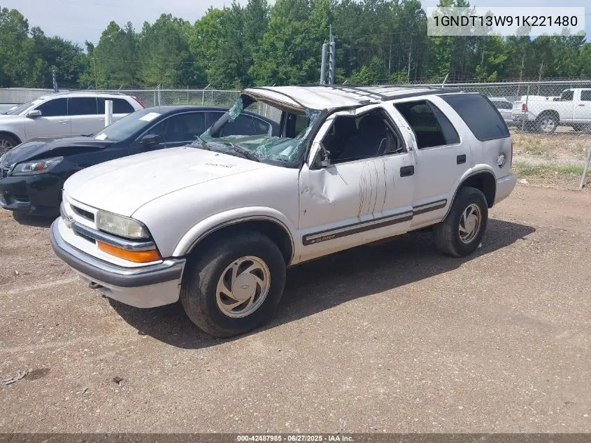 2001 Chevrolet Blazer Lt VIN: 1GNDT13W91K221480 Lot: 42487985