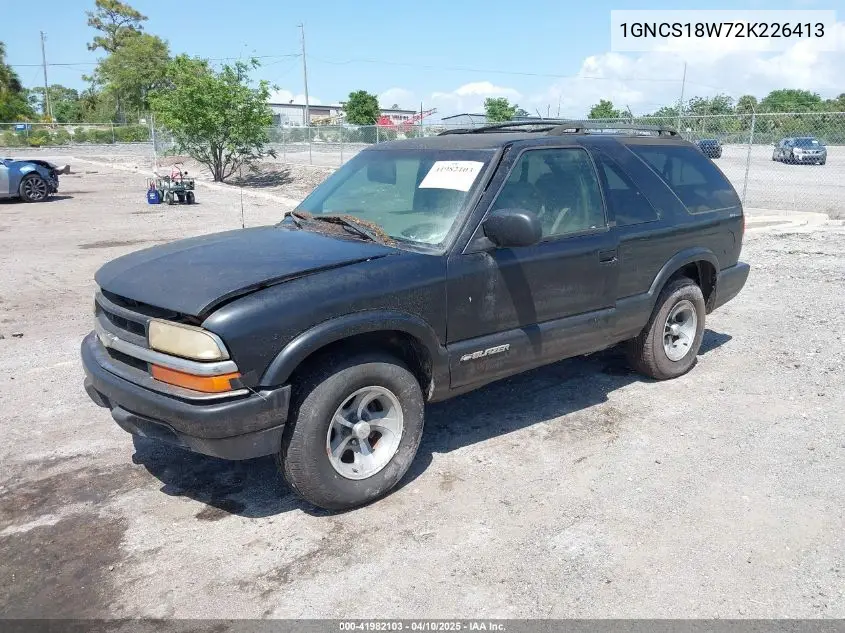 2002 Chevrolet Blazer Ls VIN: 1GNCS18W72K226413 Lot: 41982103