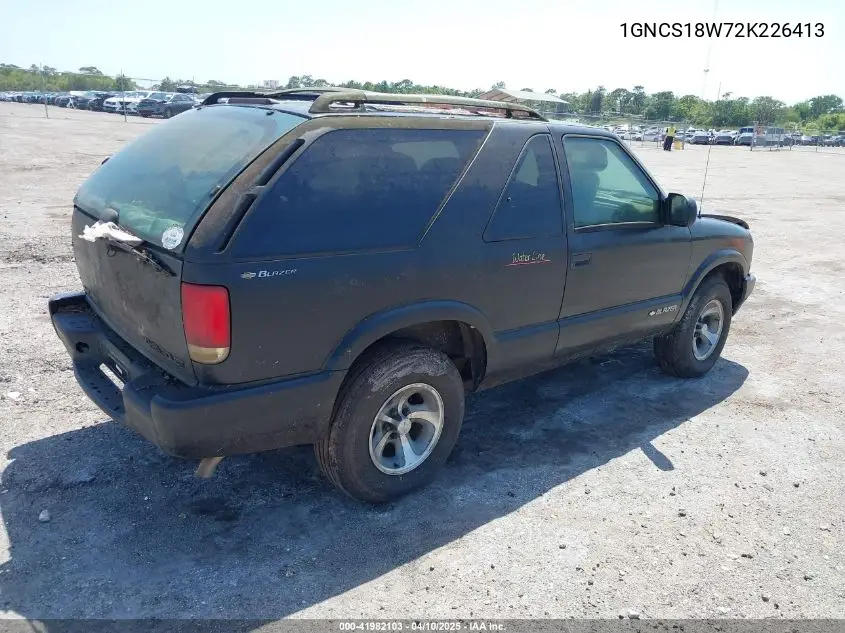 2002 Chevrolet Blazer Ls VIN: 1GNCS18W72K226413 Lot: 41982103