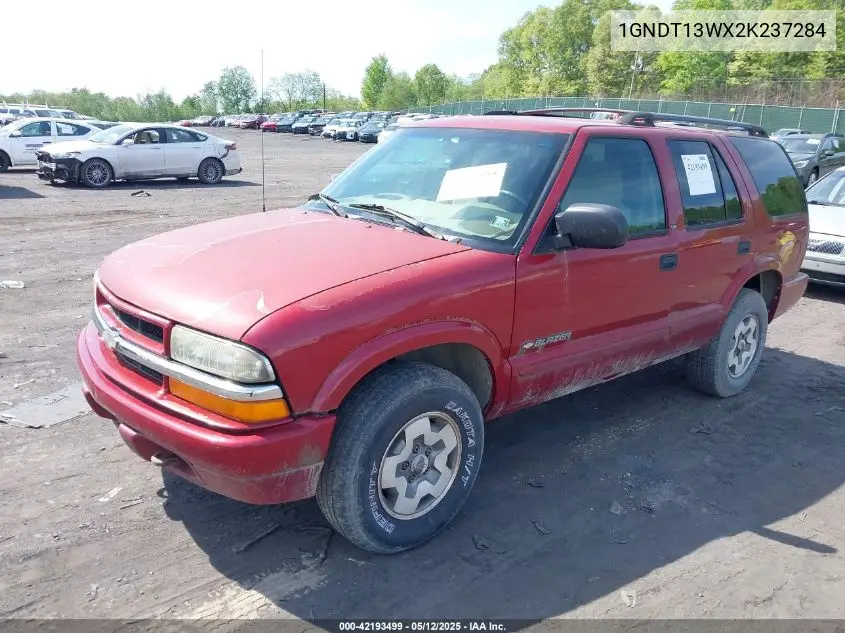 2002 Chevrolet Blazer Ls VIN: 1GNDT13WX2K237284 Lot: 42193499
