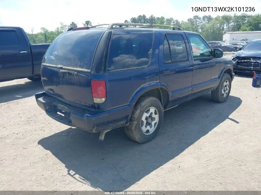 2002 Chevrolet Blazer Ls VIN: 1GNDT13WX2K101236 Lot: 42198292