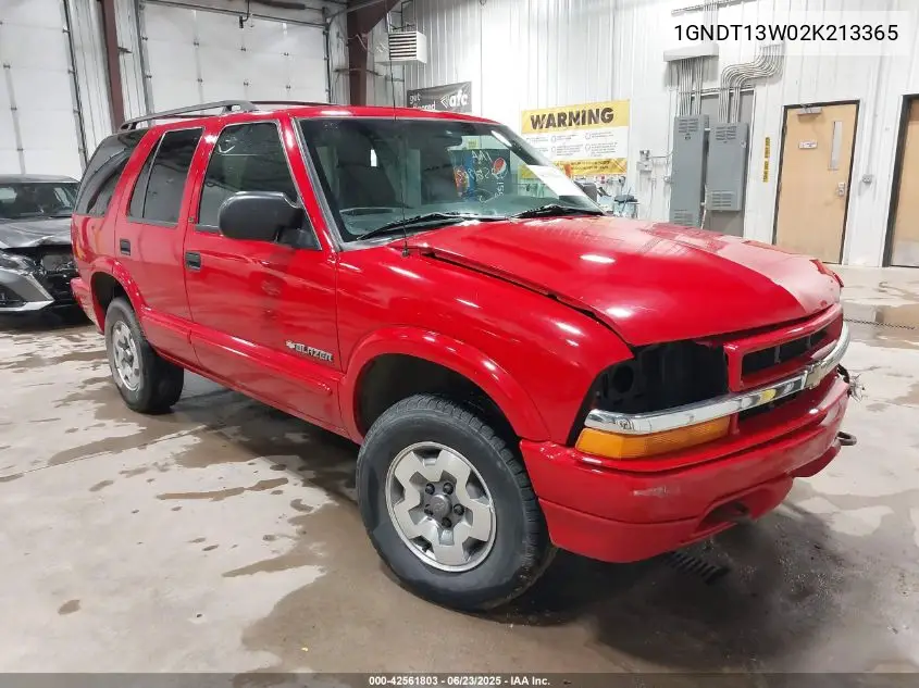 2002 Chevrolet Blazer Ls VIN: 1GNDT13W02K213365 Lot: 42561803