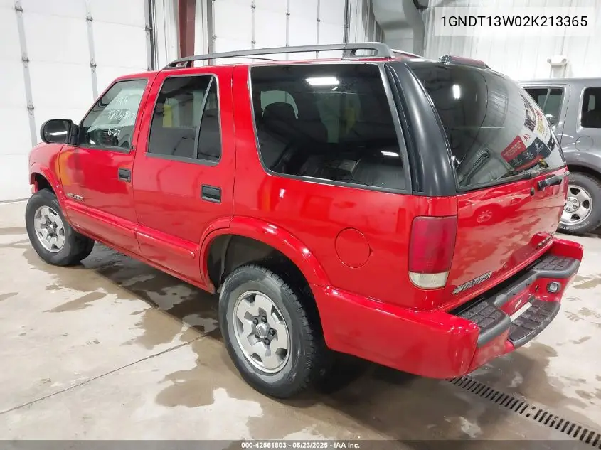 2002 Chevrolet Blazer Ls VIN: 1GNDT13W02K213365 Lot: 42561803