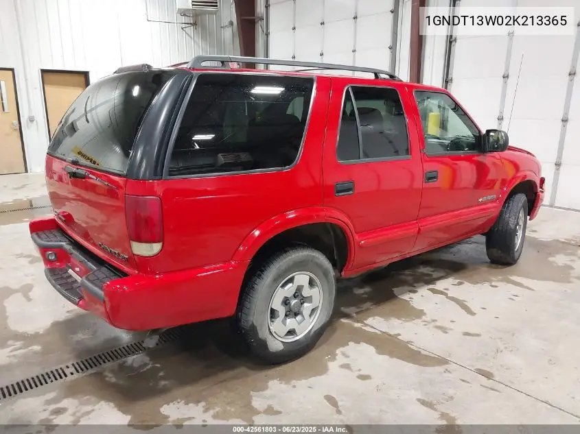 2002 Chevrolet Blazer Ls VIN: 1GNDT13W02K213365 Lot: 42561803