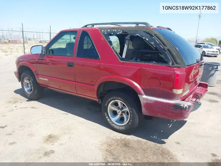 2002 Chevrolet Blazer Ls VIN: 1GNCS18W92K177862 Lot: 42587989