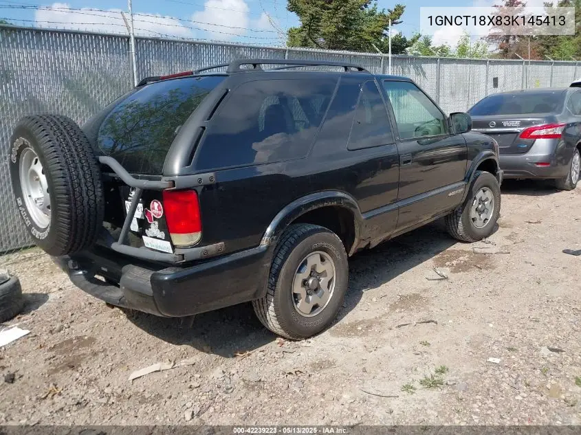 2003 Chevrolet Blazer Ls VIN: 1GNCT18X83K145413 Lot: 42239223