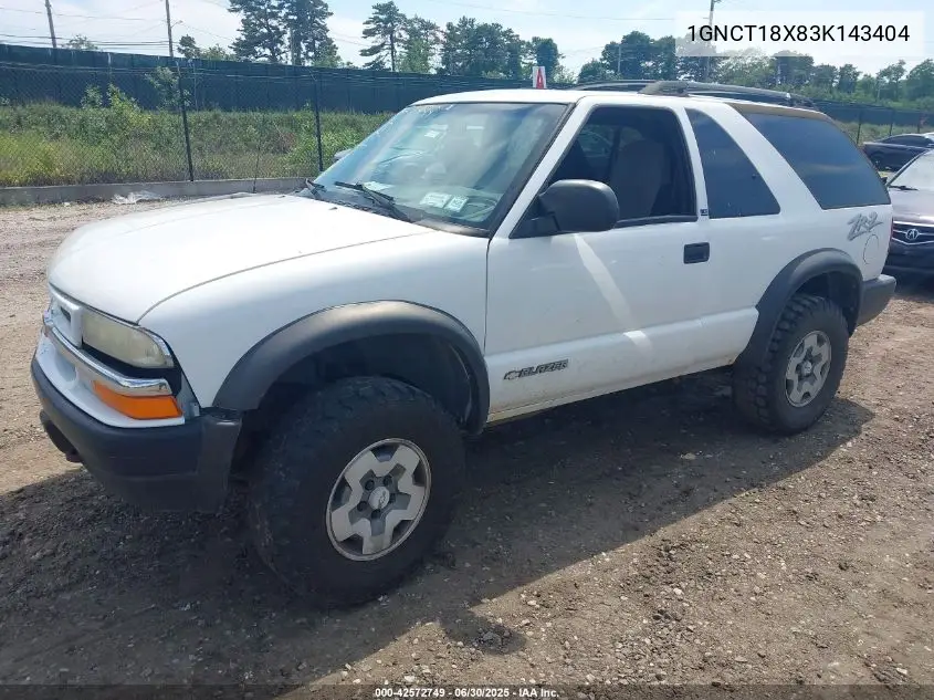 2003 Chevrolet Blazer Ls VIN: 1GNCT18X83K143404 Lot: 42572749