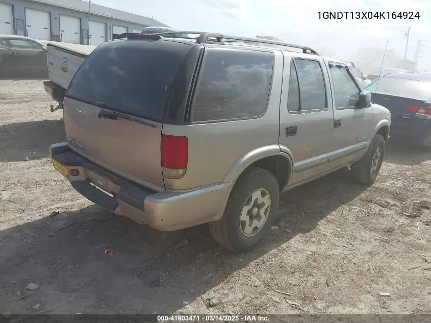 2004 Chevrolet Blazer Ls VIN: 1GNDT13X04K164924 Lot: 41803471