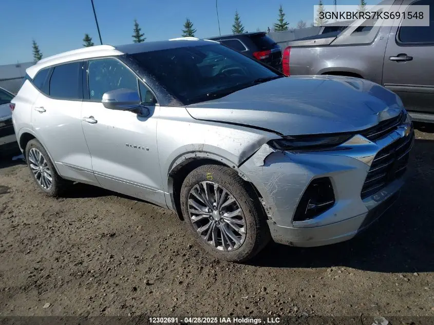 2019 Chevrolet Blazer Premier VIN: 3GNKBKRS7KS691548 Lot: 12302691