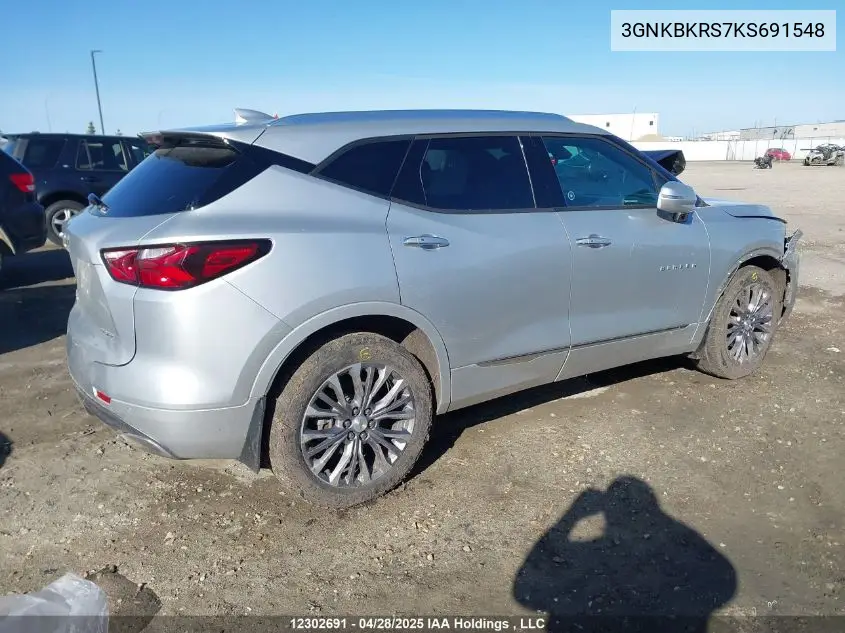 2019 Chevrolet Blazer Premier VIN: 3GNKBKRS7KS691548 Lot: 12302691