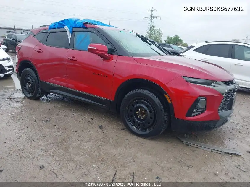 2019 Chevrolet Blazer Rs VIN: 3GNKBJRS0KS677632 Lot: 12318798