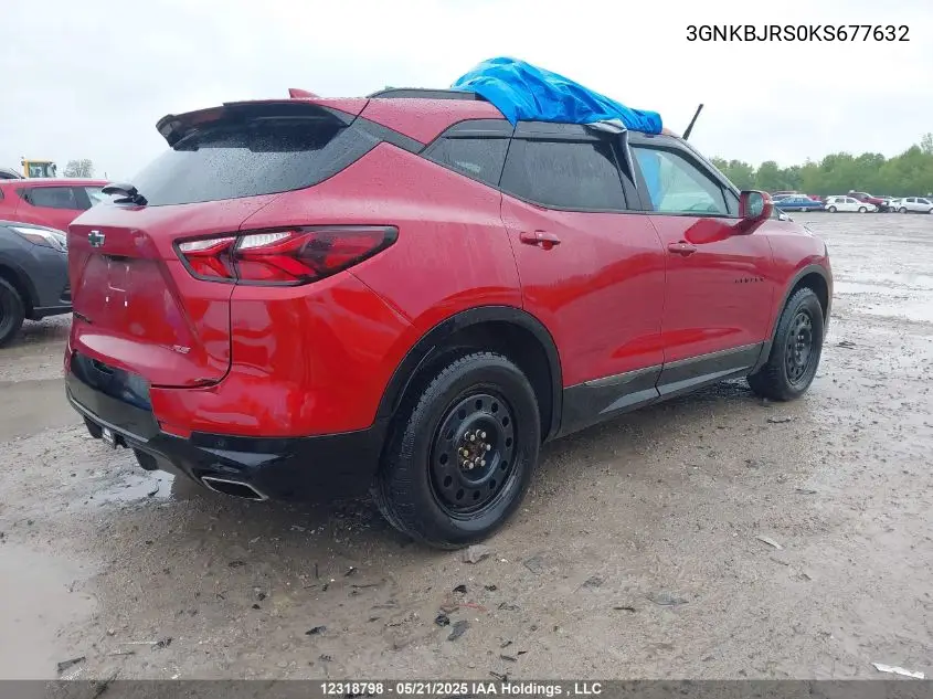 2019 Chevrolet Blazer Rs VIN: 3GNKBJRS0KS677632 Lot: 12318798