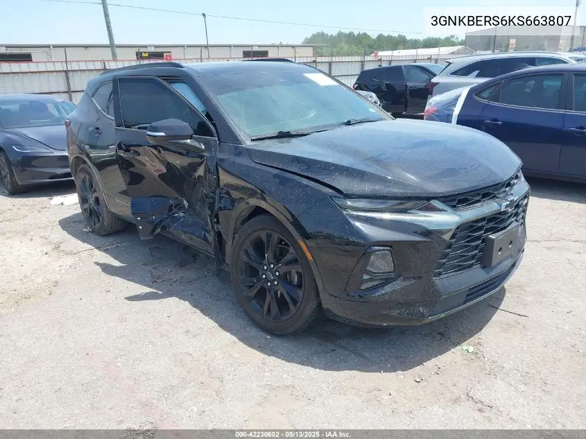 2019 Chevrolet Blazer Rs VIN: 3GNKBERS6KS663807 Lot: 42230602