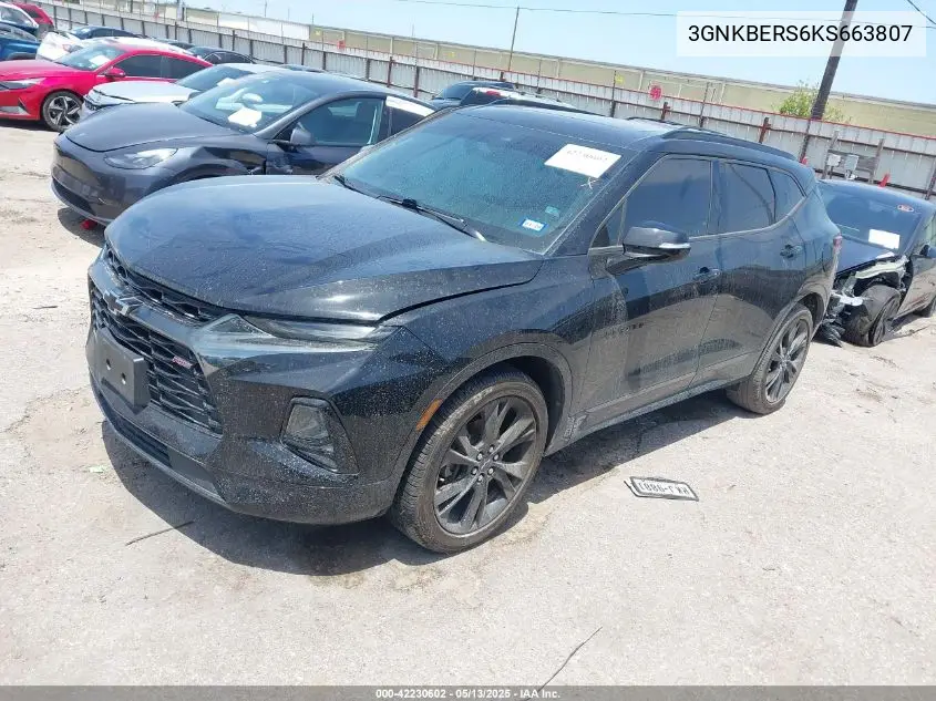 2019 Chevrolet Blazer Rs VIN: 3GNKBERS6KS663807 Lot: 42230602