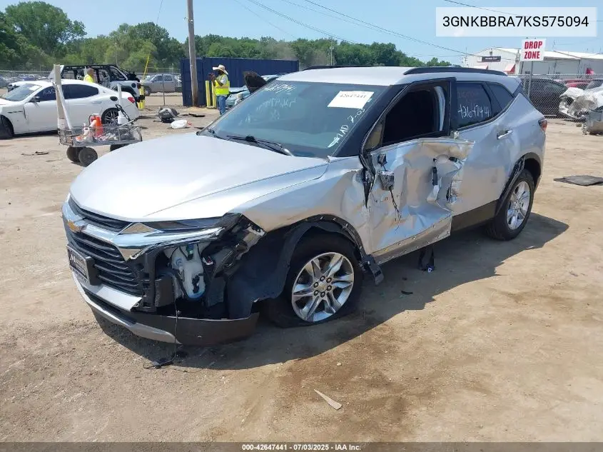 2019 Chevrolet Blazer VIN: 3GNKBBRA7KS575094 Lot: 42647441