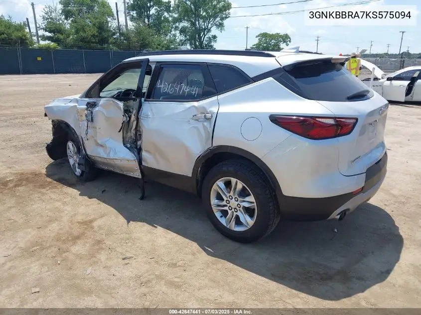 2019 Chevrolet Blazer VIN: 3GNKBBRA7KS575094 Lot: 42647441