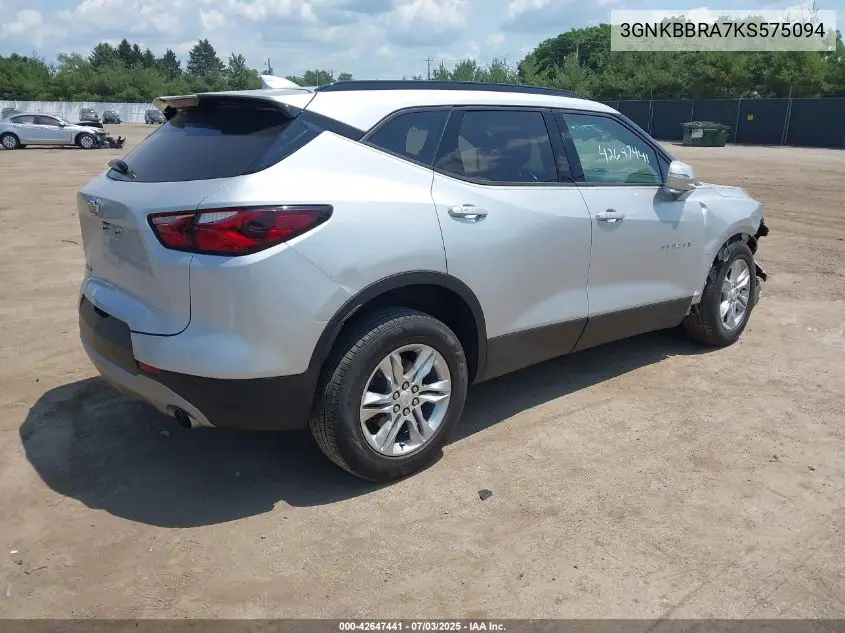 2019 Chevrolet Blazer VIN: 3GNKBBRA7KS575094 Lot: 42647441