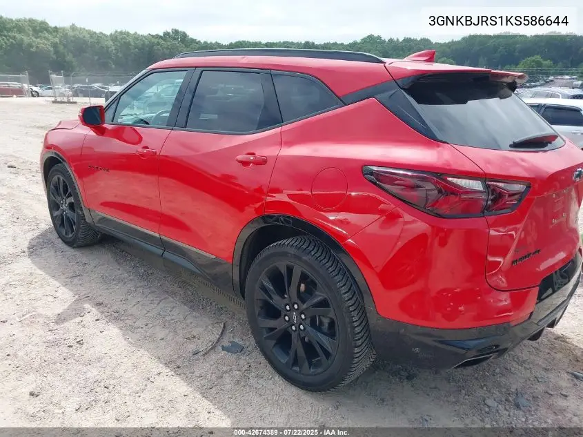 2019 Chevrolet Blazer Rs VIN: 3GNKBJRS1KS586644 Lot: 42674389