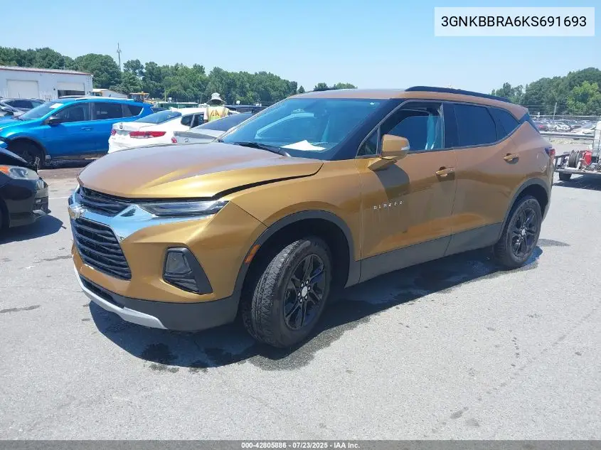 2019 Chevrolet Blazer VIN: 3GNKBBRA6KS691693 Lot: 42805886