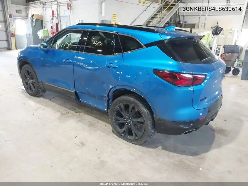 2020 Chevrolet Blazer Fwd Rs VIN: 3GNKBERS4LS630614 Lot: 41977758