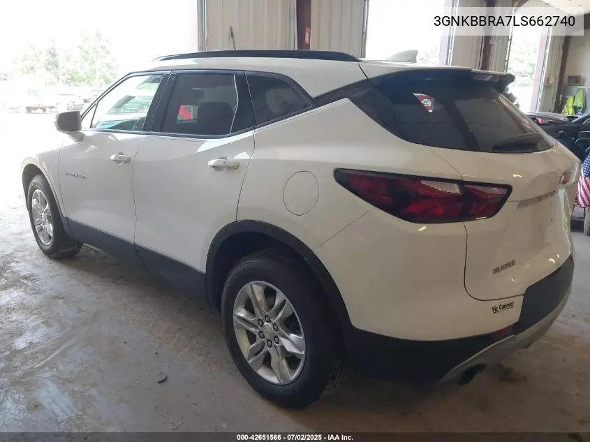 2020 Chevrolet Blazer Fwd 1Lt VIN: 3GNKBBRA7LS662740 Lot: 42651566